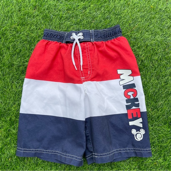 Mickey Mouse Swim Set Size 5T beach pool summer Disney swim trunks Preowned - Picture 3 of 8